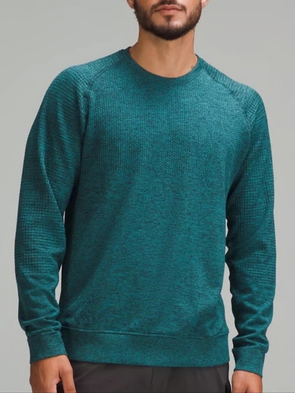 lululemon athletica Engineered Warmth Heathered Teal Crewneck Pullover Size L